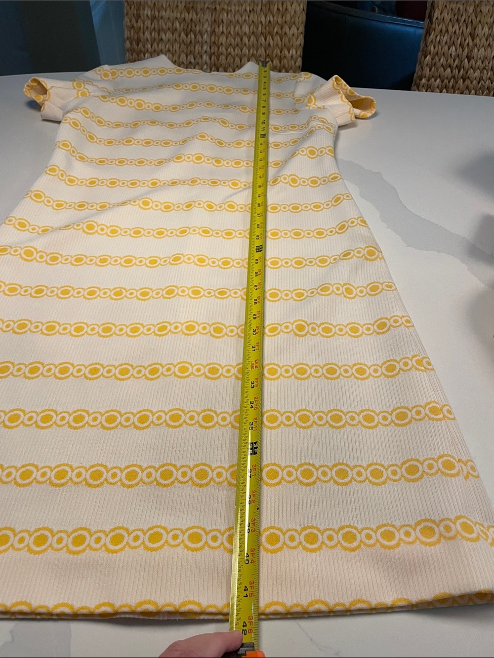 60’s Vintage L’Aiglon mod yellow and white dress and jacket L - Picture 11 of 16